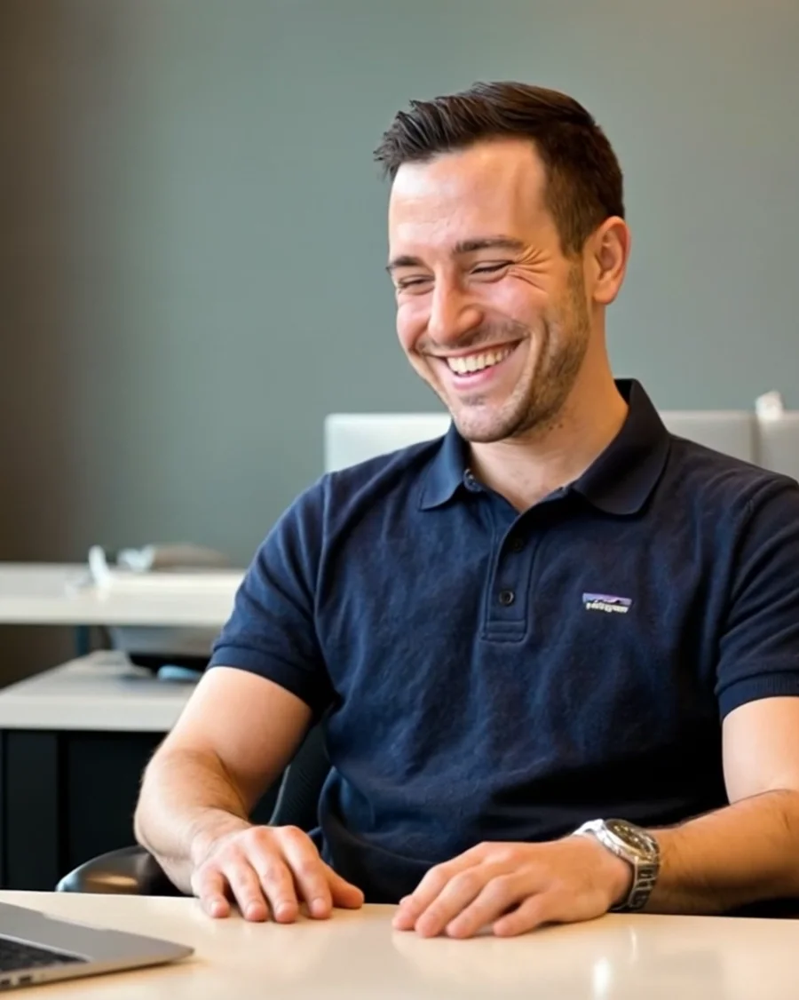 A person working at a desk in an office